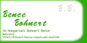 bence bohnert business card